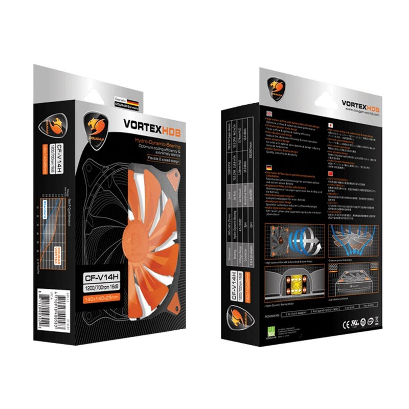 Cougar Vortex HDB 120 Cooling Fan CF-V12H, Orange - Image 3